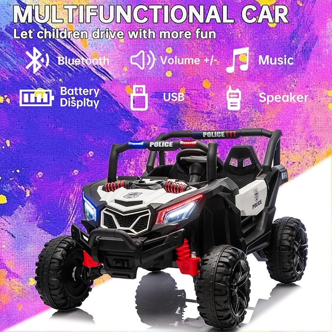 4WD UTV 24V Ride On Toys for Big Kids Ride On 2 Seater Ride On Toys Kids | 2 Seater Ride On Car for Kids Side-by-Side UTV Electric Cars for Kids Electric Ride Car Ride On Toys for Kids 4-8