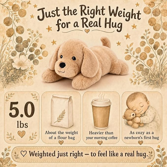 gnomantic Yellow Lab Weighted Stuffed Animals - 28 Inch 5.0 Pounds Weighted Plushies Labradoodle Stuffed Animal - Large Dog Plush Pillow - Cute Plush Toy Gifts for Kids & Adults (28" 5.0 lbs)