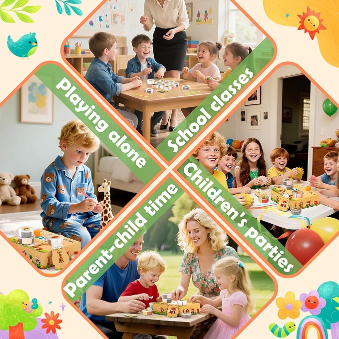 Aestd-ST Air Dry Clay Kit - Animal Theme, Modeling Clay for Kids, DIY Magic Clay with Sculpting Tools and Tutorials, 12 Boxes Molding Clay, Soft & Non-Sticky, Arts and Crafts Gift for Kids