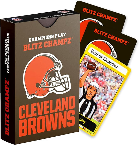 Blitz Champz Cleveland Browns – Officially Licensed NFL Playing Cards & Browns Gifts for Men & Women, Fun Travel Card Games for Adults & Kids Ages 7+, Camping Games for Friends & Family Game Night