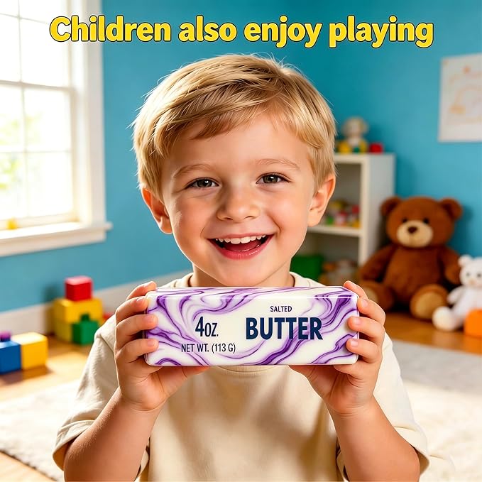 Butter Squeeze Toy 2PCS, Slow Rising Dumpling Squishy Butter Sensory Stress Relief Squishies Soft & Stretchy Fidget Toys for Anxiety Relief Party Favors (Rainbow D)
