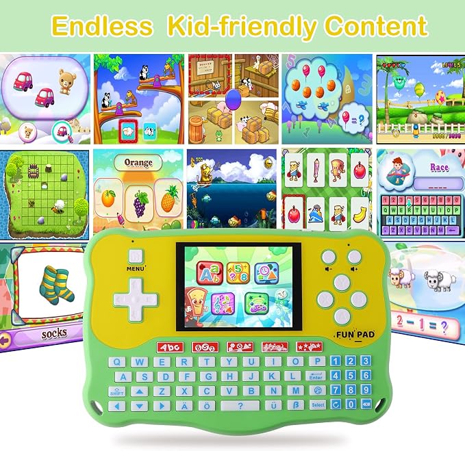LUHYAUAN Kids Tablet/Baby Learning Pad with 102 Activities/Toddler Tablet with ABC/Words/Music/Math Interactive Educational Electronic Toys Gifts Handheld Game for Preschool Boys Girls Ages 3-12