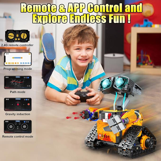 Yerloa 673PCS Robot Toys 5 in 1 Robotics Building Set for Kids Age 8-12, App & Remote Control STEM Toys with LED Lights, Science Kit Birthday Gift for Boys Girls 6 7 8 9 10 11 12 13 14 Year Old