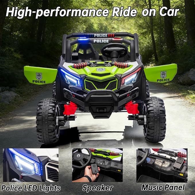 4WD UTV 24V Ride On Toys for Big Kids Ride On 2 Seater Ride On Toys Kids | 2 Seater Ride On Car for Kids Side-by-Side UTV Electric Cars for Kids Electric Ride Car Ride On Toys for Kids 4-8
