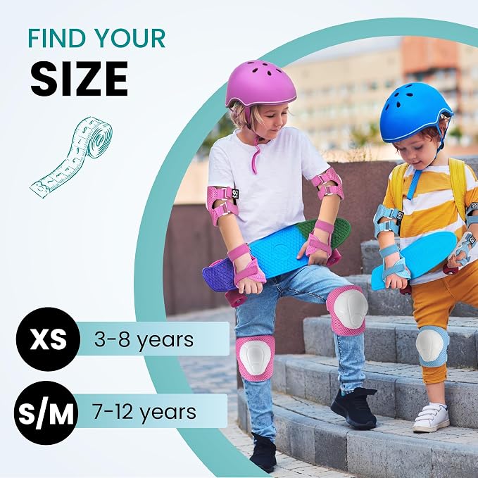 99FLIPS 6pcs Complete Set 3-12 Years- Knee Pads Elbow Pads and Wrist Guards for Kids and Toddler