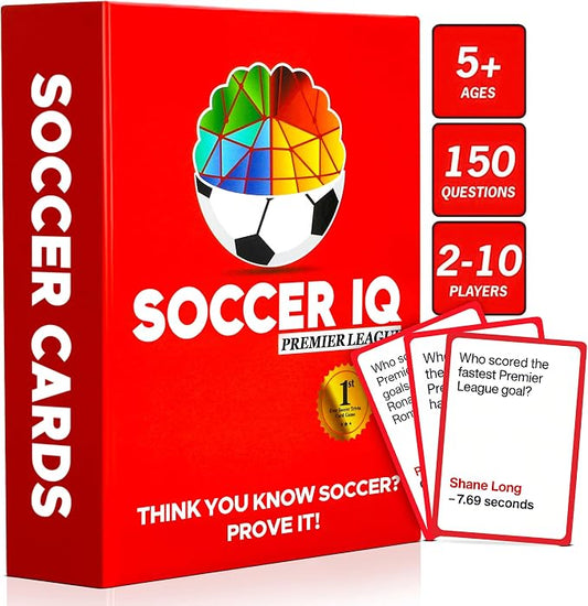 Soccer Trivia Card Game English League Version – 150 Soccer Trivia Questions, Best Soccer Gifts for Boys | Soccer Cards 2025 Soccer Games for Kids & Adults | EPL Soccer Cards Soccer Gift