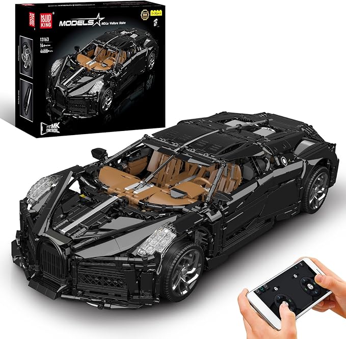 Mould King 13163 MOC Sports Car Building Kits, Remote/APP Control 4688 Pieces Super Car Model Block Sets, Collectible Set for Adults, Christmas and Birthday Gifts