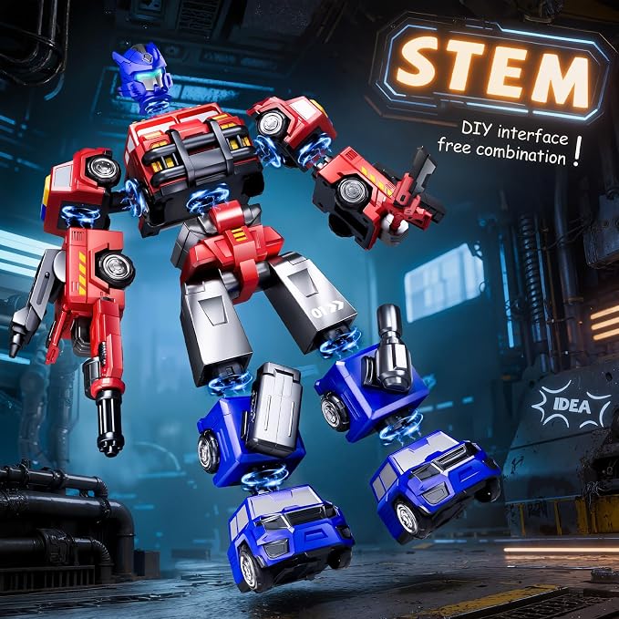 Gifts for 3 4 Year Old Boys, Toys for 3 4 Year Old Boys, 5-in-1 Transform Robot Toys for Boys 4-6, Easy DIY Assembly, 3 4 Year Old boy Birthday Gifts, Ideals Toys for Boys, Kids Toys