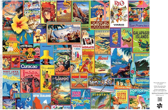 Buffalo Games Lewis T Johnson Exotic Destinations 1000 Piece Jigsaw Puzzle - Multicolor, 26.75 x 19.75 in - Includes Poster - Puzzles for Adults - Focus & Relaxation