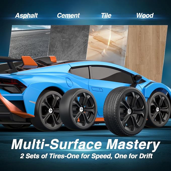 Lamborghini Remote Control Car, 1:24 Scale Officially Licensed Lambo Toy Car, 25KM/H High Speed Fast RC Drift Car with LED Light 2.4GHz Model Cars for Boys Girls Kids Adults Birthday Ideas Gift