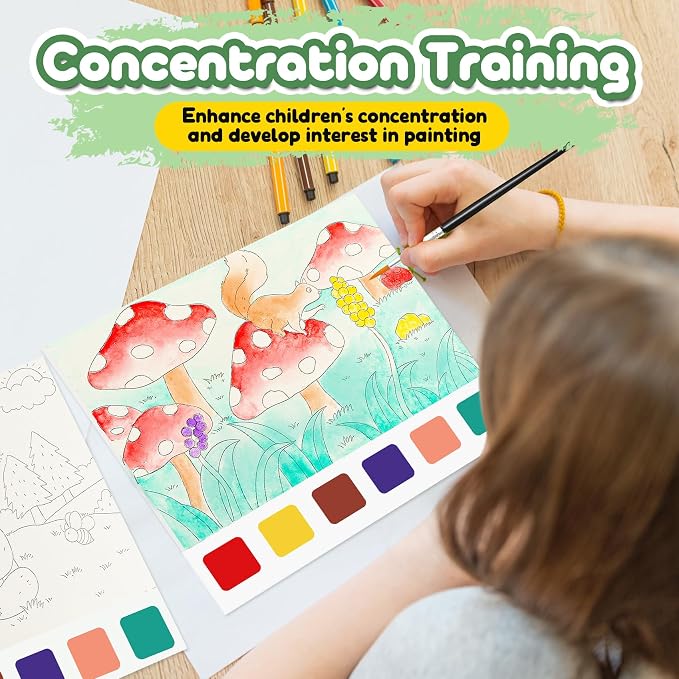 Water Coloring Book,Paint with Water Books for Kids Ages 3-5,Watercolor Painting Book for Toddlers 4-6,Creative Arts and Crafts & Airplane Travel Essentials for Boys Girls