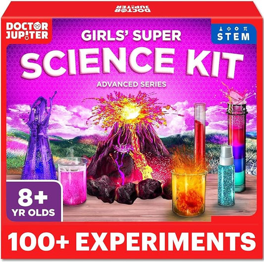 Doctor Jupiter Girls' Super Science Kit for Ages 8-12 | Birthday Gift Ideas for Girls 8,9,10+ Years Old | Chemistry Set with 100+ Experiments