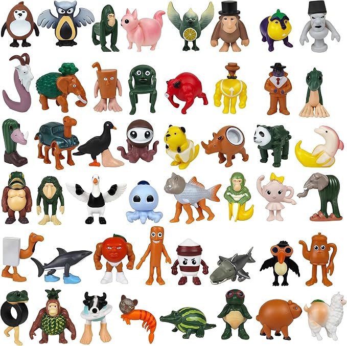 48 PCS Italian Brainrot Steal a Brainrot Toys, 1.8" Tralalero Tralala Action Figure, Tung Tung Tung Sahur Doll, Brain Rot Birthday Decorations, Kids Party Favors Gift