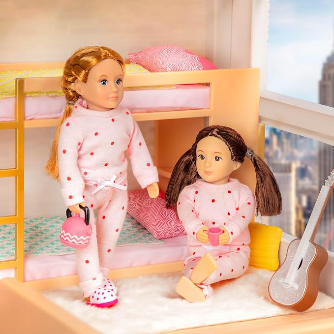 Lori – Bunk Bed Set for Mini Dolls – Bedroom Furniture for 6-Inch Dolls – Dollhouse Accessories – 3+ Years– Urban Chic Bunk Bed
