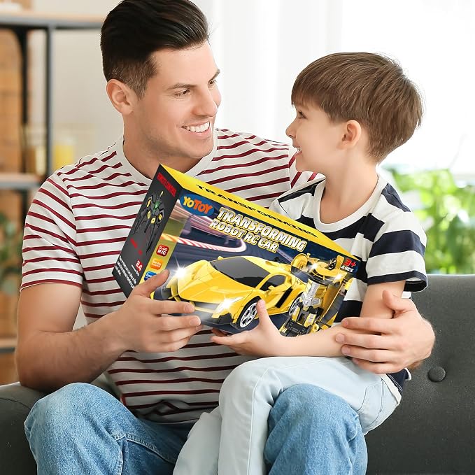 YOTOY Remote Control Car Toys - Transform RC Cars for Kids, One Button Transformation, 360 Degree Rotating Drifting, 2.4Ghz & 1:18 Scale, Gift for Kids Age 4 5 6 Years Old Boys and Girls