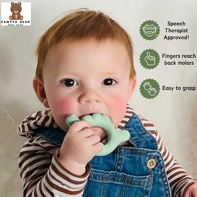 Silicone Hand Teether - I Love You Baby Teething Toy 0-12 Months | BPA - Free Toddlers Teething Relief | Massaging Teethers for Babies 3-6 Months | Infant Toy Teether 6-12 Months - Baby Gift