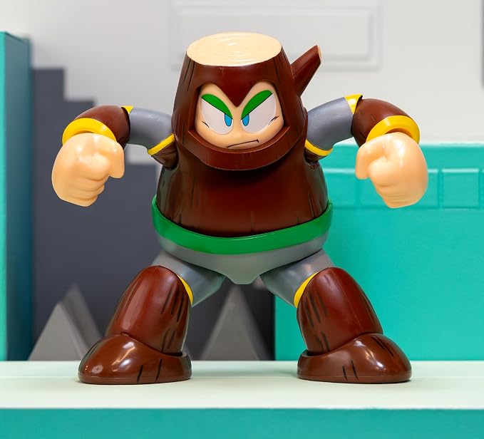 Jada Mega Man Wave 3 Wood Man Action Figure Toys – 1:12 Deluxe Scale – 6" Tall, Fully Articulated, Collector Packaging