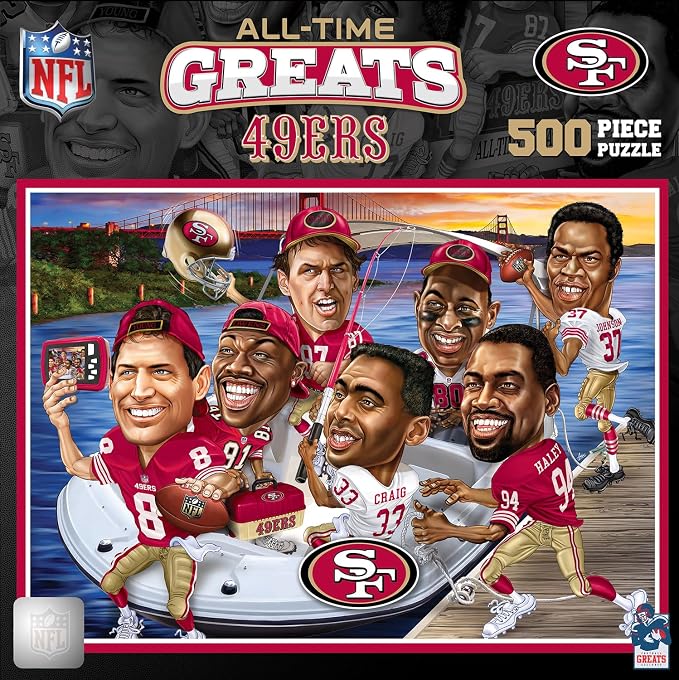 MasterPieces 500 Piece Sports Jigsaw Puzzle for Adults - NFL San Francisco 49ers All-Time Greats - 15x21