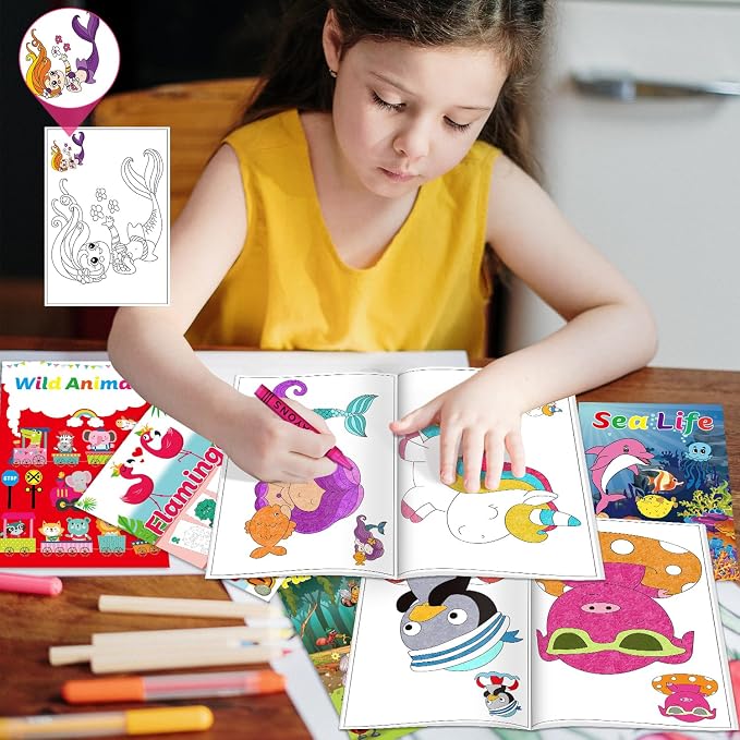 Kalysky 15Pack Small Coloring Books (8.5 x 5.9 inch) for Toddlers 1-3 3-5,Bulk Coloring Books for Kids Ages 2-4 4-8,Party Favors Carnival Prizes Goodie Bag Stuffer,Activity Books for Kids
