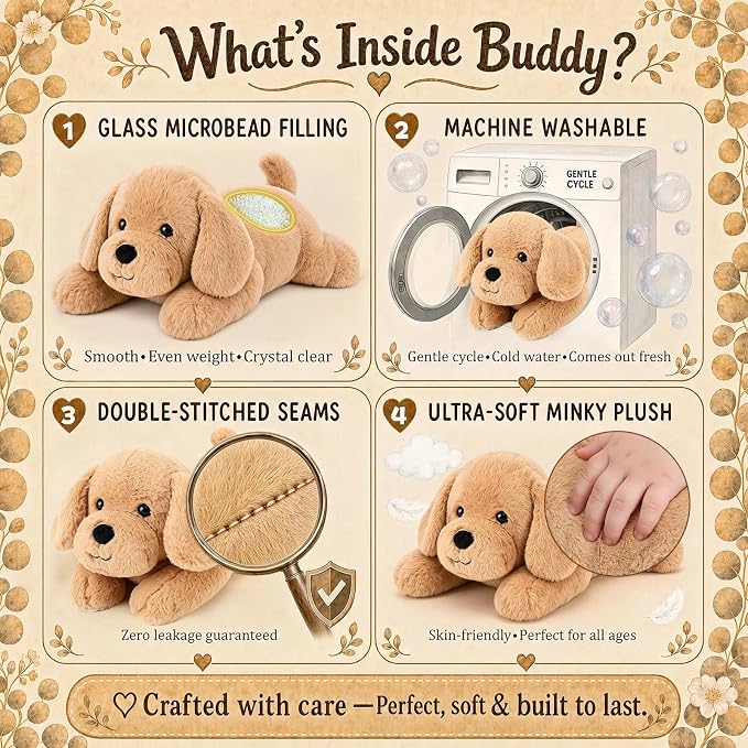 gnomantic Yellow Lab Weighted Stuffed Animals - 22 Inch 4.5 Pounds Weighted Plushies Labradoodle Stuffed Animals - Big Dog Plush Pillow - Cute Plush Toys Gifts for Kids & Adults (22" 4.5 lbs)