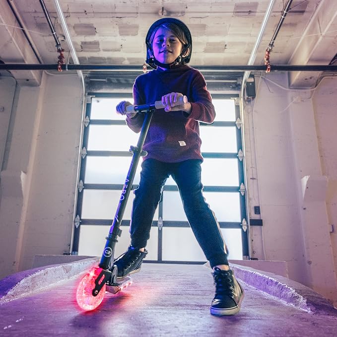 Aero Scooter for Kids 5-8 | Dynamic Lights, Hand Brake & Shock Absorption | Boys Girls 2 Wheels Kick Scooter | Foldable & Height Adjustable
