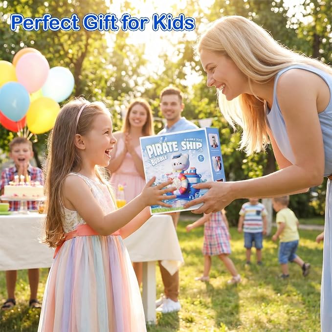 Kids Bubble Camera with Rechargeable Battery & 5 Refills, Automatic Bubble Blower Machine with Music & LED Lights, Outdoor Summer Toys for Toddlers Age 4-8, Birthday Gifts for Boys & Girls