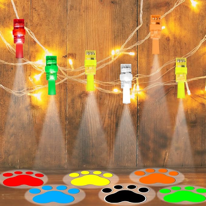 CHUNNIN 36 PCS Paw Birthday Party Favors Dog LED Light Up Finger Lights Glow in the Dark Party Bulk for Christmas Goodie Treat Bags Stuffers Puppy Theme Birthday Supplies
