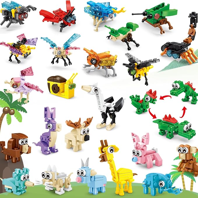 Party Favors for Kids Building Set, 24 Packs Models Building Blocks Toy, Classroom Prizes Goodie Bag Stuffers, Birthday Gift for Boys Girls Ages 6+