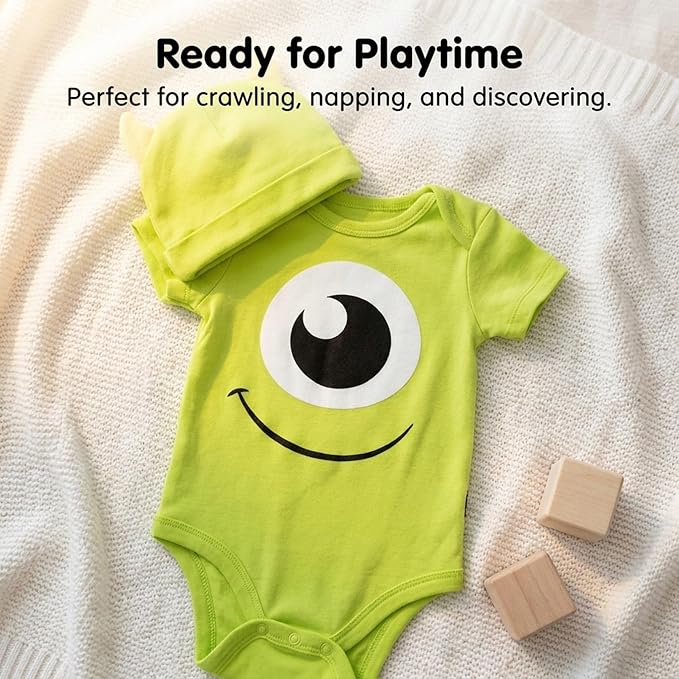 Disney Cosplay Baby Bodysuit and Hat Set Newborn to Infant Sizes (Newborn - 24 Months)