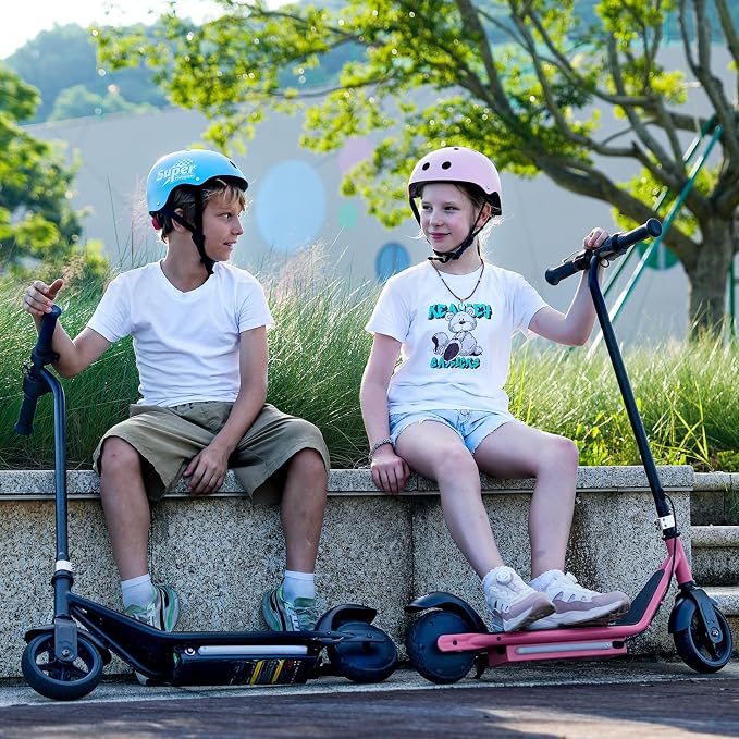 iScooter IK3 Serious Electric Scooter for Kids Aged 6-12, 3/6/10MPH Speed, Dual Brake System, 3 Heights (IK3Pro), Magnetic Charging, Colorful Lights, LED Display, 150W Motor Kids Scooter