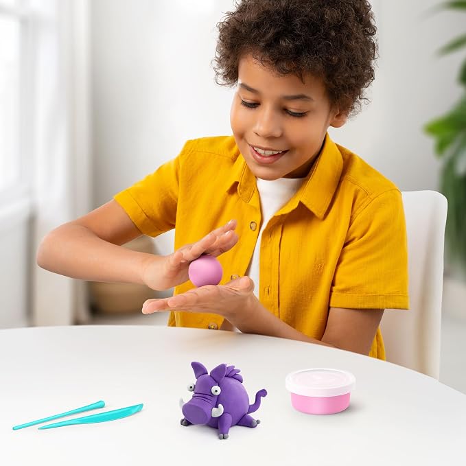 HEY CLAY Forest Animals - Claymate Squirrel - Air Dry Clay Kit 3 cans and Sculpting Tools with Fun Interactive Instructions App