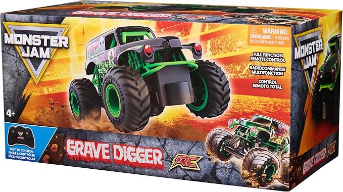 Monster Jam Official Grave Digger Remote Control Monster Truck, 1:24 Scale, 2.4 GHz, for Ages 4 and Up