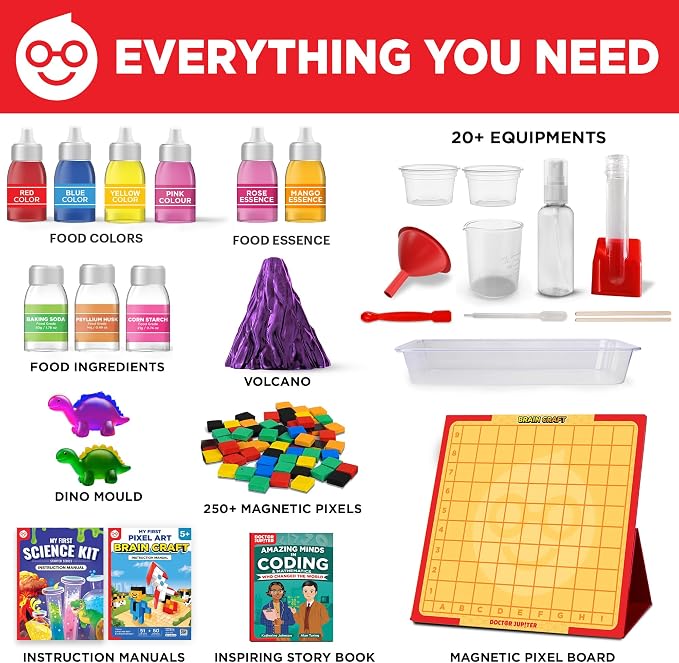 Doctor Jupiter Amazing Science Gift Set |Set of ‘My First Science Kit’, ‘My First Brain Craft’ for Kids Ages 5+ |Birthday Gift Ideas, STEM Learning & Educational Toys for 5-6-7-8 Year Old Boys & Girls