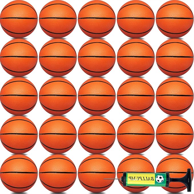 Oleitodh 15Pcs 6" Mini Basketball Balls Bulk Small Basketball Set with Pump, PVC Small Basketballs for Over The Door Hoop Games Party Favors Indoor Outdoor Play Adults Kids Pool Beach