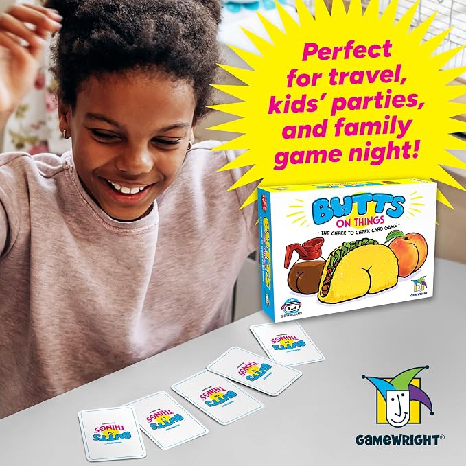 Gamewright Butts On Things Card Game, Fast Funny Family Card Game, 10 Minute Playtime, 2-4 Players, Ages 8+, Silly Butt Art Matching Game for Kids and Adults