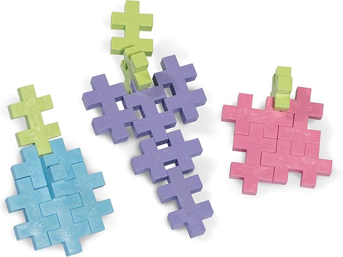 Plus Plus Big - 100 Piece Pastel Color Mix - Interlocking Large Puzzle Building Blocks, Quiet Stem Toys for Toddlers - Gifts for Boys & Girls