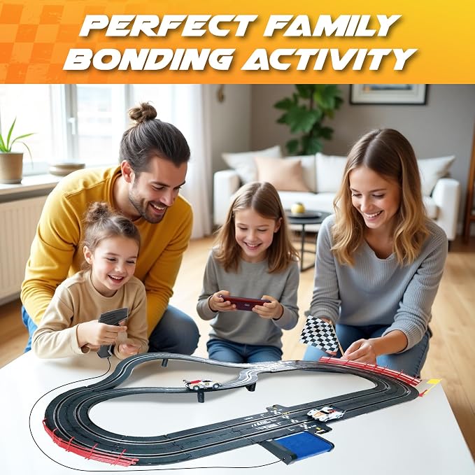 Slot Car Race Track Sets, Slot Cars - Electric Race Car Track Set, 2 High Speed Race Tracks for Kids Ages 4-8, Gifts Toys for Boys and Girls