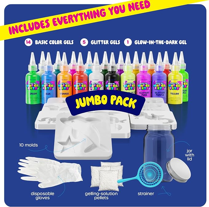 Dan&Darci Aqua Fairy Water Gel Kit for Kids - Gifts for Girls - Magic Elf Toy Kits - Waters Pets - DIY Squishy Maker Set - Craft for Kids - Squishies Toys Crafts - Gifts for Boys & Girls (Jumbo Pack)