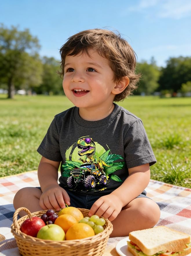 Funnycokid Toddler Boys Shirts Graphic T-Shirt Kids Short Sleeve Tees 2-7 Years