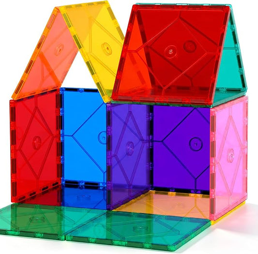 Mruikeny 14 Piece Large Magnetic Tiles Kids Toys, Big Magnetic Tiles STEM Large Magnetic Blocks Preschool Learning Magnet for Kids Ages 3-5 4-8, Sensory Montessori Toys for 3+ Boys and Girls
