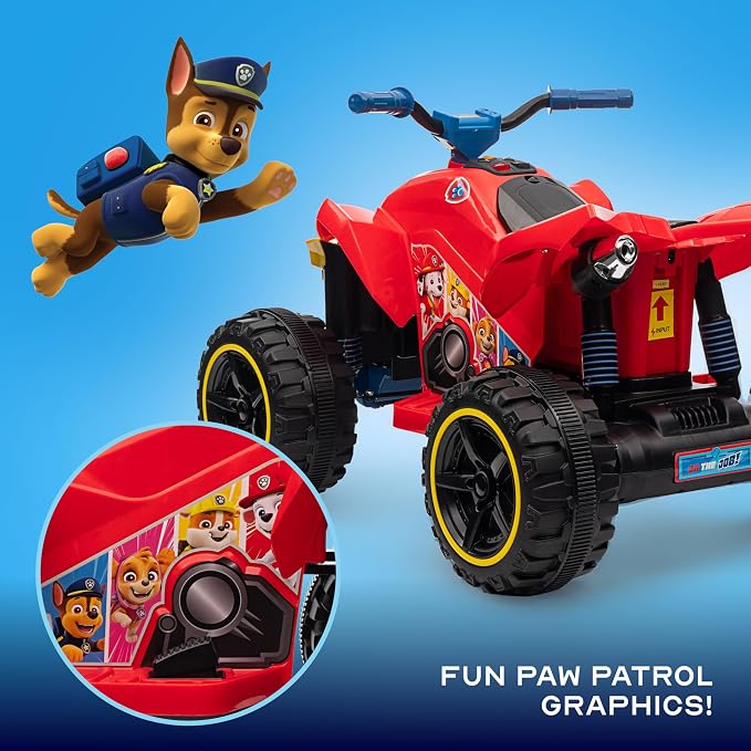 Paw Patrol - 12V ATV Ride On Toy, Adventure-Ready Vehicle for Young Fans, Durable Construction for Outdoor Use (Red)