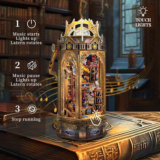 3D Wooden Puzzles for Adults Mechanical Rotation Model Kit DIY Stress-Relief Toy Building Kits for Teens, DIY Crafts/Hobbies/Gifts for Men/Woman - The Lantern of Gaiaxy