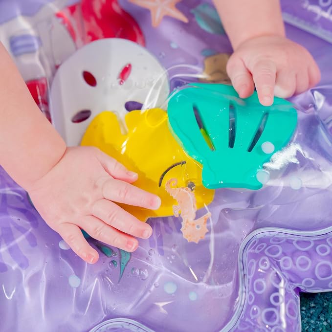 Bright Starts Disney Princess Ariel Water Mat, The Little Mermaid Sea Treasures, Purple, Baby Girl Newborn +