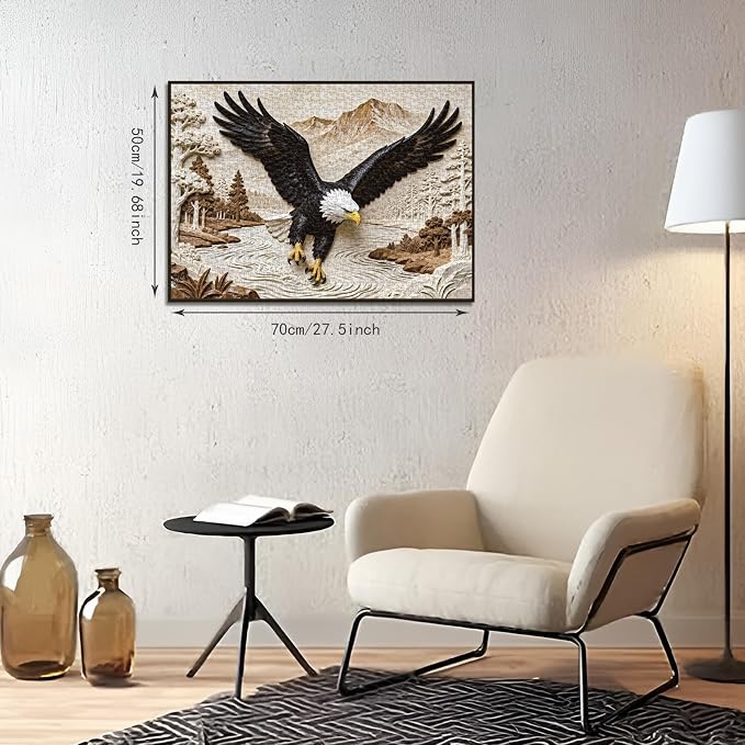 Jigsaw Puzzle 1000 Pieces Bald Eagle Bird, Puzzles for Adults | 250th Anniversary, with Storage Bag, Family Puzzles, Wall Decor & Gift for Nature & Patriotic Lovers (27.56 x 19.7 Inches)