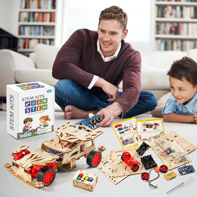 STEM Kits for Kids Age 8-10, STEM Toys for Ages 8-13, Remote Control Model Car Building Kits, Science Kit Crafts Projects 8-12, Wood 3D Puzzles, Gifts for 9 10 11 13 14 Year Old Teen Boys Girls