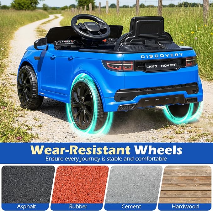 Costzon Ride on Car, Licensed Land Rover Discovery Sport Electric Vehicle, 12V Kids Car with Parent Remote Control, Music, Horn, Song, Gift for Aged 3+ (Blue, 38” x 24” x 17”(L x W x H))