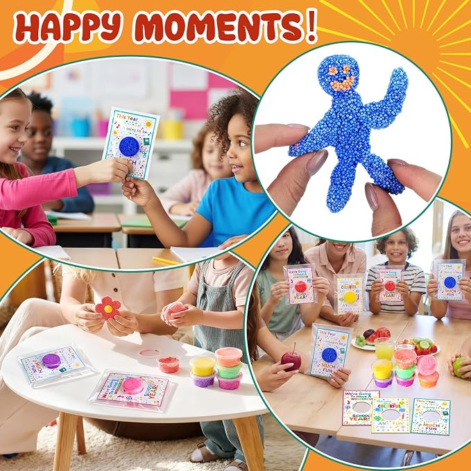 30 Set Back to School Modeling Clay with Cards Mini Modelings Dough Bulk Back to School Gifts for Kid Goodies Bag Filler Classroom Gift Exchange Party Favor