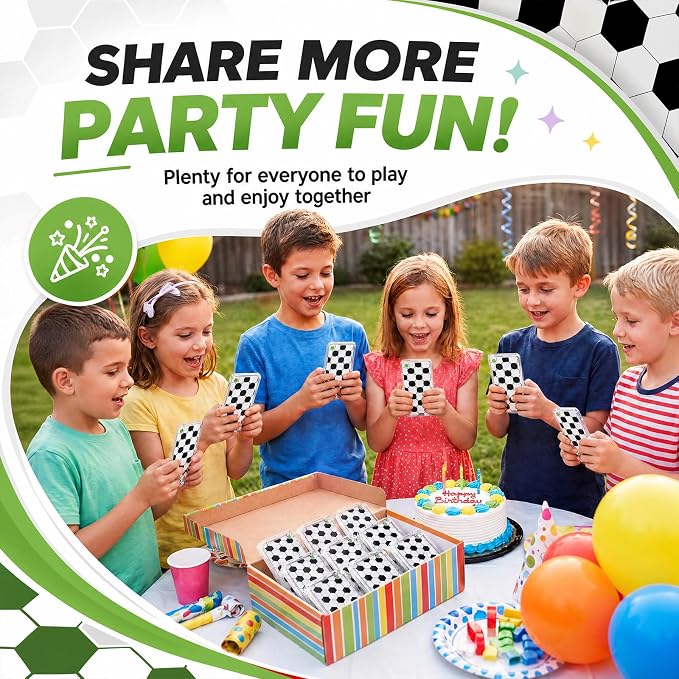12 Pack Soccer Party Favors Handheld Water Ring Game for Kids, Water Ring Toss, Birthday Goodie Bag Stuffers, School Classroom Rewards for Students