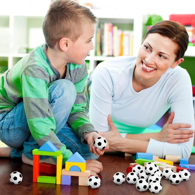 Hooqict Mini Soccer Stress Balls 25 Pack Small Foam Sports Stress Ball for Kids Squeeze Ball Anxiety Relief Toy Boy Soccer Party Decorations Supplies Class Prizes