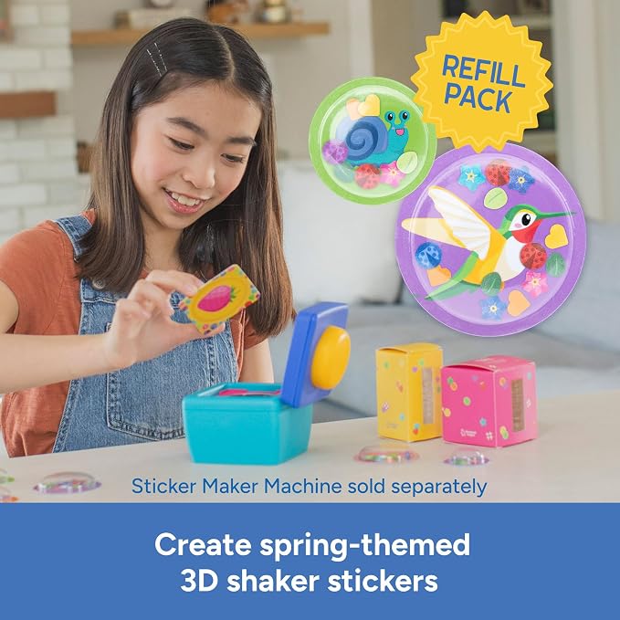 Educational Insights 3D Sticker Maker Refill Pack: Garden Friends - Supplies for Custom Sticker Maker for Kids, DIY Stickers for Kids, Puffy Stickers for Toddlers, Machine Sold Separately
